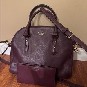 Kate Spade Deep Purple Satchel and Wallet